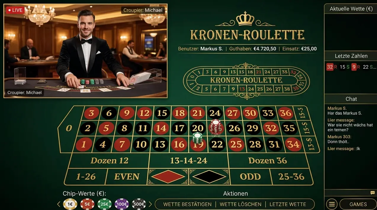 Live Casino & Tische im Roulettino